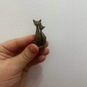 Elegant Mini Bronze Siamese Cat Figurine